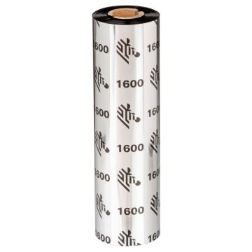 Zebra 1600 Wachs-Farbband, schwarz, 110 mm x 74 m Kern-Ø 12,7 mm, Box mit 18 Farbbandrollen