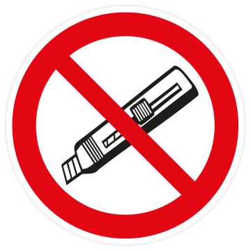 Verbotsschild, Nicht schneiden, praxisbewährt, Aufkl. auf Bogen, Folie, d = 50 mm