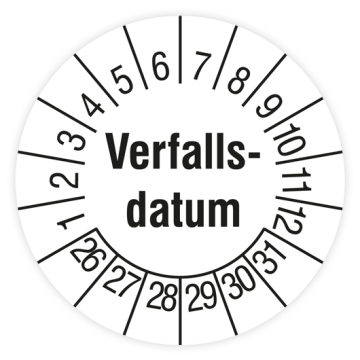 Prüfplakette, Verfallsdatum, 2026, verschiedene Ausführungen