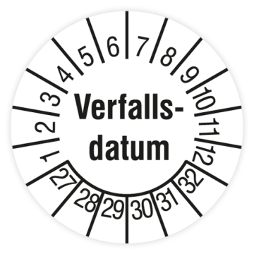 Prüfplakette, Verfallsdatum, 2027, verschiedene Ausführungen
