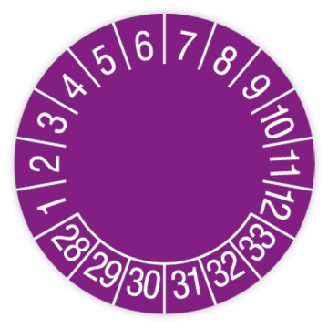 Prüfplakette, Standard, 2028 - 2033, verschiedene Ausführungen