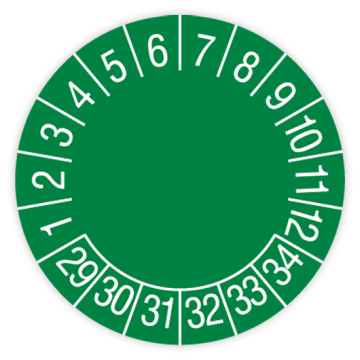 Prüfplakette, Standard, 2029 - 2034, in verschiedenen Ausführungen