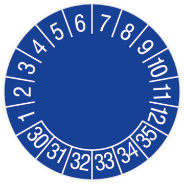 Prüfplakette, Standard, 2030 - 2035, in verschiedenen Ausführungen