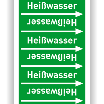 Rohrleitungsband Heißwasser nach DIN 2403, in verschiedenen Ausführungen