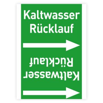 Rohrleitungsband Kaltwasser Rücklauf nach DIN 2403, in verschiedenen Ausführungen