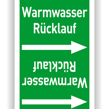 Rohrleitungsband Warmwasser Rücklauf nach DIN 2403, in verschiedenen Ausführungen