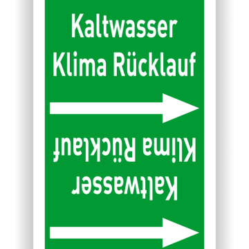 Rohrleitungsband Kaltwasser Klima Rücklauf nach DIN 2403, in verschiedenen Ausführungen