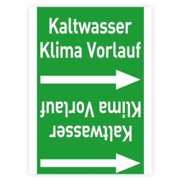 Rohrleitungsband Kaltwasser Klima Vorlauf nach DIN 2403, in verschiedenen Ausführungen