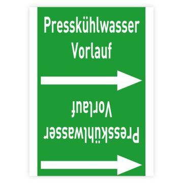 Rohrleitungsband Presskühlwasser Vorlauf nach DIN 2403, in verschiedenen Ausführungen