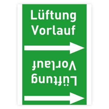 Rohrleitungsband Lüftung Vorlauf nach DIN 2403 in verschiedenen Ausführungen