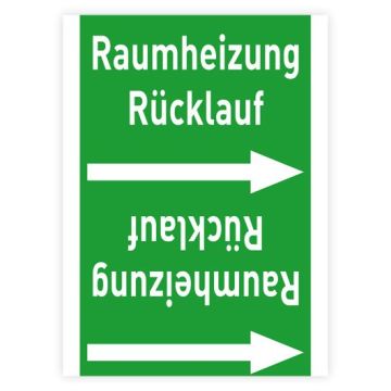 Rohrleitungsband Raumheizung Rücklauf nach DIN 2403, in verschiedenen Ausführungen