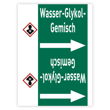 Rohrleitungsband Wasser-Glykol-Gemisch nach DIN 2403, in verschiedenen Ausführungen