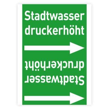 Rohrleitungsband Stadtwasser druckerhöht nach DIN 2403, in verschiedenen Ausführungen