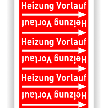 Rohrleitungsband für Heizungsanlagen Heizung Vorlauf, in verschiedenen Ausführungen