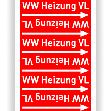 Rohrleitungsband für Heizungsanlagen WW Heizung VL, praxisbewährt, in verschiedenen Ausführungen