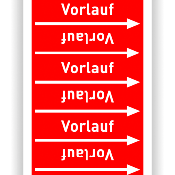 Rohrleitungsband für Heizungsanlagen, Vorlauf, praxisbewährt, in verschiedenen Ausführungen