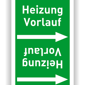 Rohrleitungsband Heizung Vorlauf nach DIN 2403 in verschiedenen Ausführungen