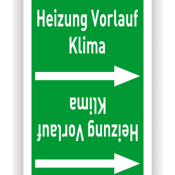 Rohrleitungsband Heizung Vorlauf Klima nach DIN 2403, in verschiedenen Ausführungen