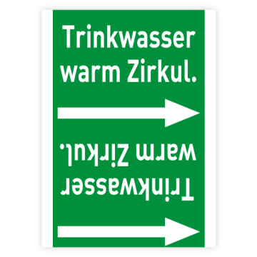 Rohrleitungsband Trinkwasser warm Zirkul. nach DIN 2403 Wasser Gruppe 1