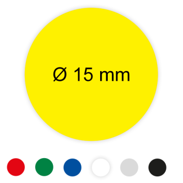Farbige Folienetiketten, Klebepunkte, im Heft, 15 mm, in verschiedenen Farben