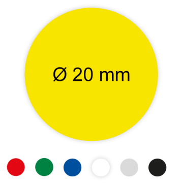 Farbige Folienetiketten, Klebepunkte, im Heft, 20 mm, in verschiedenen Farben
