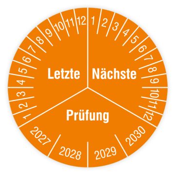 Prüfplakette, Letzte / Nächste Prüfung, 2027, verschiedene Ausführungen