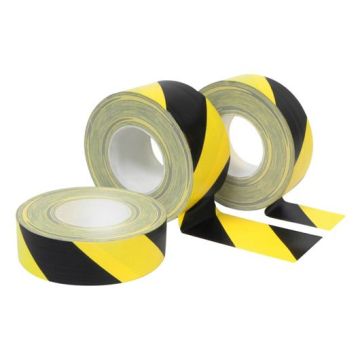Gewebeband, glänzend, extrem reißfest, 50 m/Rolle, gelb/schwarz