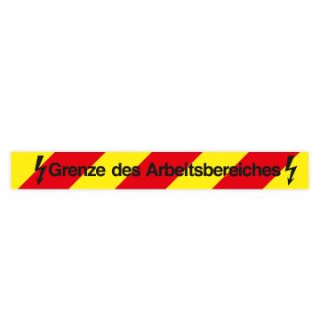 Warnband, gelb/rot, Grenze des Arbeitsbereiches, selbstklebend, 50 mm, 66 m/Rolle