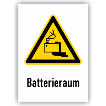Warnschild, Batterieraum, ISO 7010