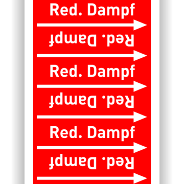 Rohrleitungsband Red. Dampf nach DIN 2403, in verschiedenen Ausführungen