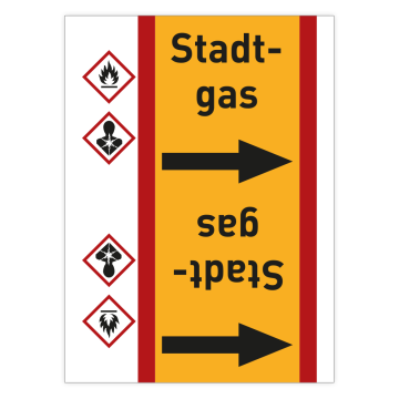 Rohrleitungsband Stadtgas nach DIN 2403, in verschiedenen Ausführungen