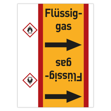 Rohrleitungsband Flüssiggas nach DIN 2403, in verschiedenen Ausführungen