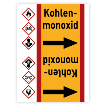 Rohrleitungsband Kohlenmonoxid nach DIN 2403, in verschiedenen Ausführungen