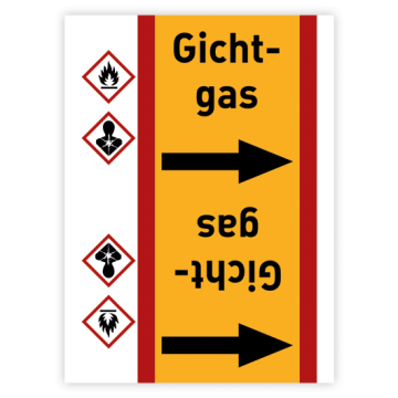 Rohrleitungsband Gichtgas nach DIN 2403, in verschiedenen Ausführungen