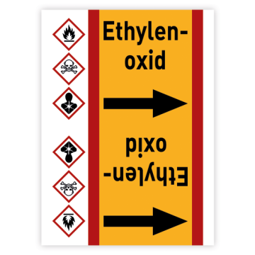 Rohrleitungsband Ethylenoxid nach DIN 2403, in verschiedenen Ausführungen