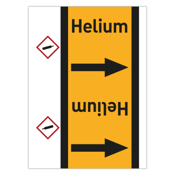 Rohrleitungsband Helium nach DIN 2403, in verschiedenen Ausführungen