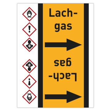 Rohrleitungsband Lachgas nach DIN 2403, in verschiedenen Ausführungen
