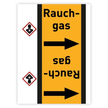 Rohrleitungsband Rauchgas nach DIN 2403, in verschiedenen Ausführungen