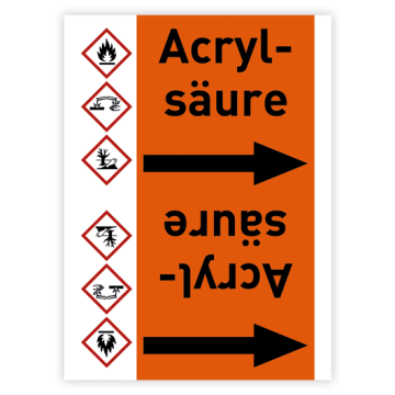 Rohrleitungsband Acrylsäure nach DIN 2403, in verschiedenen Ausführungen
