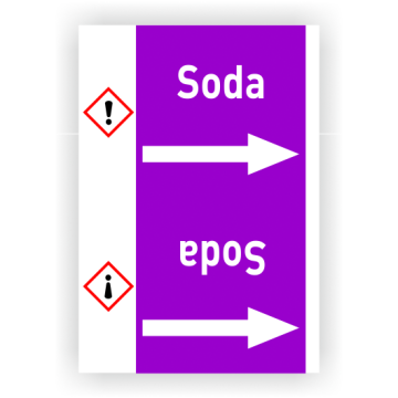 Rohrleitungsband Soda nach DIN 2403, in verschiedenen Ausführungen