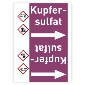 Rohrleitungsband Kupfersulfat nach DIN 2403, in verschiedenen Ausführungen