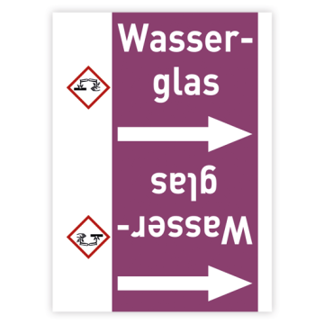 Rohrleitungsband Wasserglas nach DIN 2403, in verschiedenen Ausführungen