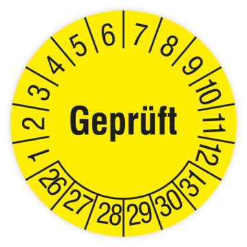 Prüfplakette, Geprüft, 2026, verschiedene Ausführungen