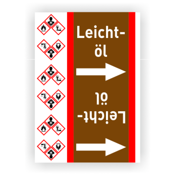 Rohrleitungsband Leichtöl nach DIN 2403, in verschiedenen Ausführungen