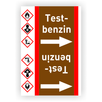 Rohrleitungsband Testbenzin nach DIN 2403, in verschiedenen Ausführungen