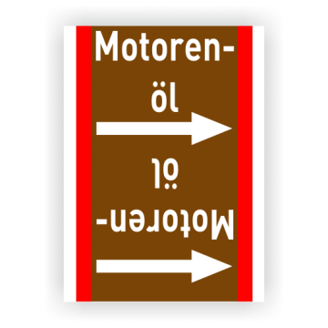 Rohrleitungsband Motorenöl nach DIN 2403, in > 50 mm Ø oder < 50 mm Ø