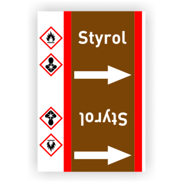 Rohrleitungsband Styrol nach DIN 2403, in verschiedenen Ausführungen