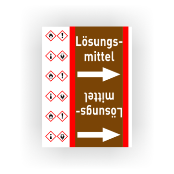 Rohrleitungsband Lösungsmittel nach DIN 2403, in verschiedenen Ausführungen