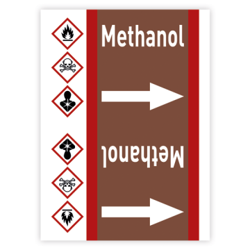 Rohrleitungsband Methanol nach DIN 2403, in verschiedenen Ausführungen