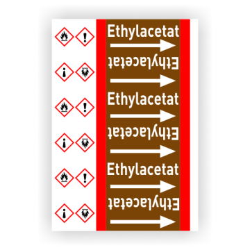Rohrleitungsband Ethylacetat nach DIN 2403, in verschiedenen Ausführungen